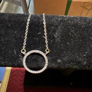 Elegant Silver Circle Pendant Necklace